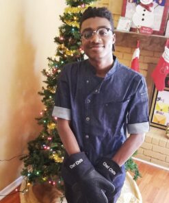 HOMWE Extra Long Professional Silicone Oven Mitt, Oven Mitts with Quilted Liner, Heat Resistant Pot Holders, Flexible Oven Gloves, 1 Pair (Black, 13.7 inch) Black 34 81jDuL5JpNL