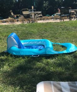 SwimWays Spring Float Recliner - Swim Lounger for Pool or Lake - Light Blue/Dark Blue 26 81jFAsrmhrL