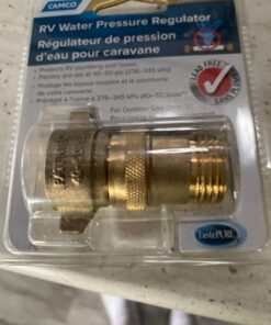 Camco Camper/RV Water Pressure Regulator | Protects RV Kitchen Small Appliances, Plumbing & Hoses | Reduces RV Water Pressure to Safe and Consistent 40-50 PSI | Drinking Water Safe (40055) 27 81jFUhOTHpL