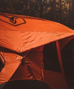 Gazelle Tents T4 Hub Tent, Easy 90 Second Set-Up, UV Resistant, Removable Floor, 4-Person, Orange, 78"x 94" x 94" 22272 T4 Orange/Grey 36 81jFWQQxUjL