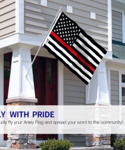 Alternative view of Anley Fly Breeze 3x5 Foot Thin Red Line USA Polyester Flag - Vivid Color and Fade Proof - Canvas Header and Double Stitched - American Honoring Firefighter Flags with Brass Grommets 3 X 5 Ft