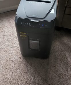 Amazon Basics 150 Sheet Autofeed Micro Cut Paper Shredder, Black 40 81jGVBXpq L