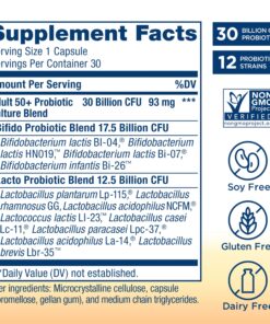 Renew Life Probiotic Adult 50 Plus Probiotic Capsules, Daily Supplement Supports Urinary, Digestive and Immune Health, L. Rhamnosus GG, Dairy, Soy and gluten-free, 30 Billion CFU, 30 Count 30 Count (Pack of 1) 12 81jGiRmlSLL