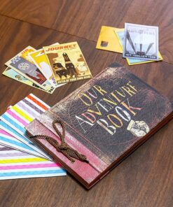 T-HAOHUA Anniversary Photo Album Scrapbook - Our Adventure Book Wedding Photo Album Scrapping 11.6"x7.5" inches, 80 Pages - Includes Bonus 5 Postcards and 5 Self-Adhesive Photo Corners multicolored 26 81jGizMnOL