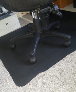 Office Rolling Chair Mat for Hardwood and Tile Floor, Black, Anti-Slip, Non-Curve, Chair Mat Best for Under the Computer Desk , 47 x 35 Rectangular Non-Toxic Plastic Protector, Not for Carpet 38 81jHIushs8L