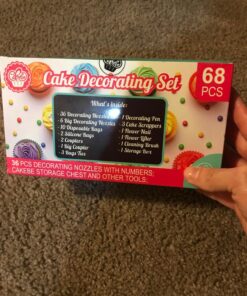 Cakebe Cake Cupcake Kit-68pcs Supplies and Cookie Decorating Kit with Piping Bags Frosting Icing Tip, 1, silver 51 81jICxRhvQL