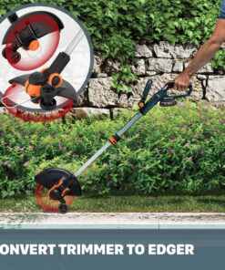 Worx String Trimmer Cordless GT3.0 20V PowerShare 12" Edger & Weed Trimmer (2 Batteries & Charger Included) WG163 20V 12" Trimmer & Edger 32 81jK4v brgL