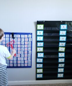 Carson Dellosa 26" x 26" Hundreds Pocket Chart for Classroom Blue, Classroom Organizer With 100 Pockets and Number Cards, Counting, Adding and Multiplying, Classroom Math Supplies 24 81jK6SeMnfL
