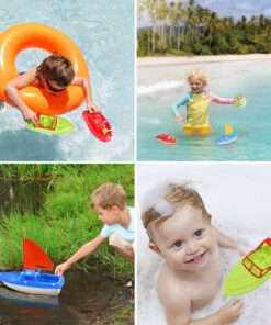 Alternative view of 3 PCS Bath Boat Toy Yacht Pool Toy Speed Boat Sailing Boat, Floating Toy Boats for Bathtub Bath Toy Set for Baby Toddlers, Birthday Gift for Kids