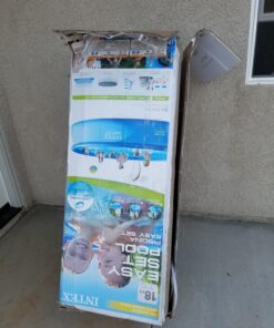 Intex 26175EH Easy Set 18 Feet by 48 Inch Round Inflatable Outdoor Backyard Above Ground Swimming Pool Set with Cover, Ladder, and Filter, Blue 18FT x 48IN 56 81jLb3aycoL