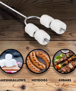 Tapirus Marshmallow Roasting Sticks | Set of 4 Extra Long Retractable Campfire Sticks | Protect Kids with Insulated Handles | Extendable Smore & Hot Dog Skewers | Heavy Duty Metal Camping Accessory 40 81jLg8m2DS