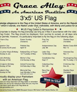 American Flag 3x5 Outdoor by Grace Alley, Embroidered Stars, Sewn Stripes, Heavy Duty, Hand Made and Fade Resistant - Long Lasting Nylon & Brass Grommets for Commercial Grade Durability, 100% Made in USA 35 81jLn4Ij0RL