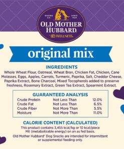 Old Mother Hubbard by Wellness Classic Original Mix Natural Dog Treats, Crunchy Oven-Baked Biscuits, Ideal for Training, Mini Size, 3.8 pound bag Treats (3.8 lb) 3.8 Pound (Pack of 1) 28 81jMlbsf55L