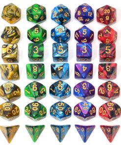 Alternative view of SmartDealsPro 5 x 7-Die Double-Colors Polyhedral Dice Sets with Pouches for D&D DND RPG MTG Dungeon and Dragons Table Board Roll Playing Games D4 D6 D8 D10 D% D12 D20 5-color Sets