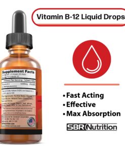 Extra Strength 6000mcg Vitamin B12 Sublingual Liquid Drops - Methylcobalamin, VIT B 12 Supports Energy, Max Absorption, 60 Servings, Non-GMO, Vegan Friendly, Manufactured in The USA Natural Cherry - 6000mcg 10 81jNJXso4xL