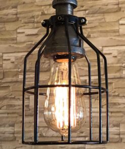 Newhouse Lighting WLG1B Ca Metal Guard for Ceiling Fan, Pendant String Light and Vintage Lamp Shades/Cover, Industrial Wire Fixture Iron Bird Cage, 1 Count (Pack of 1), Black 1 Count (Pack of 1) 25 81jOltVysDL