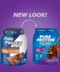 Pure Protein Powder, Whey, High Protein, Low Sugar, Gluten Free, Rich Chocolate, 1 lb (Packaging may vary) 1 Pound (Pack of 1) 17 81jP79p6fxL