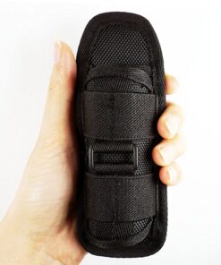 MinChen Tactical Flashlight Holster, 18650 Flashlight Pouch, Stretchy Nylon Pouch Handheld LED Flashlight Holster for Duty Belt Carry Case Holder with 360 Degree Rotatable Clip 17 81jQaWbGMhL