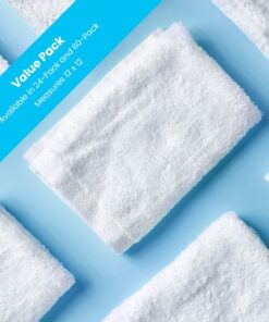 Zeppoli 24-Pack Washcloths | 100% Natural Cotton, 12 x 12 Inches, Commercial Grade Washcloth, Machine Washable Cleaning Rags and Wash Cloths for Bathroom 24 Pack 26 81jTizMTlL