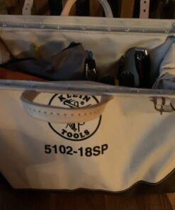 Klein Tools 5102-18SP Deluxe Canvas Tool Bag Made of Natural Canvas with 13 Interior Pockets and Detachable Shoulder Strap, 18-Inch 20 81jTkNGRJQL