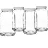 Pakkon Wide Mouth Glass Mason Jar with PlasticLid/Ferment & Store Kombucha Tea or Kefir/Use for Canning, Storing, Pickling & Preserving Dishwasher Safe, Airtight Liner Seal, 1 gallon (4 Pack) 14 81jXSTRXpL