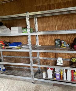 Amazon Basics Heavy Duty Storage Shelving Unit, Double Post, 5 Shelf, High-Grade Aluminum, Silver, 60 x 24 x 78 Inch 32 81jYYNMoBhL