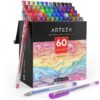 ARTEZA Colored Gel Pens Set of 60, Fine Point (0.8-1.0mm) Pens for Journaling and Coloring, Non-Toxic, Acid-Free, Vibrant Ink Pens for Adults 10 81jYmSOUOPS