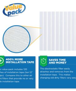 VEVA Premium Air Vent Filters for Home & AC - 72"" x 16"" Electrostatic Media Kit with 120"" Installation Tape - Versatile Customizable Vent Filter Roll for Allergies (30+ Filters per Roll) 35 81jaNfQWGqL