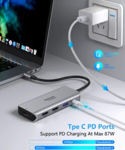 USB C Docking Station Dual Monitor, 9 in 1 USB C Triple Display Docking Station to Dual HDMI Adapter Displayport SD TF Card Reader 2USB 2.0, 1 USB 3.0, 100W PD for USB C Thunderbolt 3 Laptops 26 81jat9rRjPL