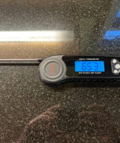 AMMZO Digital Meat Thermometer for Grilling, Instant Read Food Thermometer Waterproof with Backlight for Cooking, Deep Fry, BBQ, Grill, Smoker and Roast Black 53 81jbZcFB4ML