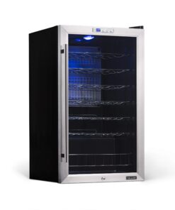 NewAir Compressor Wine Cooler Refrigerator in Stainless Steel | 33 Bottle Capacity | Freestanding or Built-In | UV Protected Glass Door with Lock and Handle 23 81jcXlqwWsL