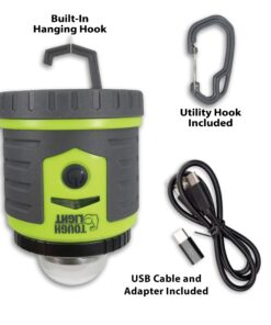 Tough Light LED Rechargeable Lantern - 200 Hours of Light Plus a Phone Charger for Hurricane, Emergency or Camping, Long Lasting Battery- Free 2 Year Warranty Yellow 22 81jdDOB4rGL