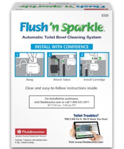 Fluidmaster 8300 Flush 'n Sparkle Automatic Toilet Bowl Cleaning System with Bleach Cartridge, 1 Count (Pack of 1) ( Packaging May Vary) Bleach Cleaning Kit 21 81je9Gz7G8L