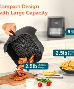 COSORI Air Fryer Oven Pro LE 5-Qt Airfryer, Quick Meals, UP to 450℉, Quiet, 85% Oil less, Recipes, 9 in 1, Compact, Dishwasher Safe 5 QT Gray 29 81jeM0o1M6L