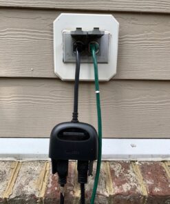 Kasa Outdoor Smart Plug, Smart Home Wi-Fi Outlet with 2 Sockets, IP64 Weather Resistance, Compatible with Alexa, Google Home & IFTTT, No Hub Required, ETL Certified(EP40), Black 2-Socket 35 81jfVByzKmL