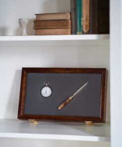 Two Timbers Medium Display Case with Cherry Finish Handmade Wood Box with Glass Top, Arrowheads, Knives, Rocks, Pins, Collectibles, Collections, Medals, Military Coins 4h, Memory Box Keepsakes 17 81jh QSMshL 1