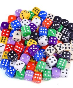 AUSTOR 100 Pieces Dice 6 Sided Game Dice Set, 10 x 10 16mm Acrylic Dice with Velvet Pouch for Tenzi, Farkle, Yahtzee, Bunco or Teaching Math 100 Pieces Round a 19 81jh3Yjxu2L