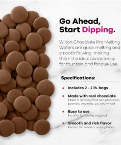 Wilton Chocolate Pro Chocolate Melting Wafers - Fill your Chocolate Fondue Fountain with the Quick Melting Chocolate Wafers for Dessert Dipping Fun, 2-Pound (Pack of 2) 2 Pound (Pack of 2) 0 21 81jhbIB5TFS