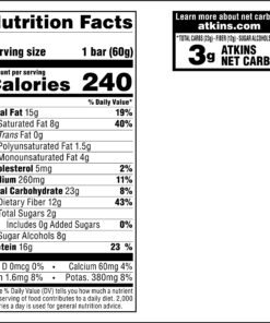 Atkins Chocolate Peanut Butter Protein Meal Bar, High Fiber, 16g Protein, 2g Sugar, 3g Net Carb, Meal Replacement, Keto Friendly, 8 Count 14 81ji3lFTDpL