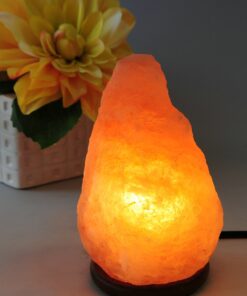 AMOYSTONE 1p Small Salt Rock Lamp Natural Himalayan Salt Lamps with UL Dimmer Cord & Bulbs, 6-7 inch 3-4lbs Wooden Base Gift Box Orange Natural 6-7 Inch 17 81jkOEipmsL