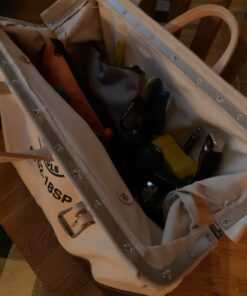 Klein Tools 5102-18SP Deluxe Canvas Tool Bag Made of Natural Canvas with 13 Interior Pockets and Detachable Shoulder Strap, 18-Inch 21 81jkaSn17 L