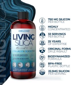 Living Silica Collagen Booster Liquid | Vegan Collagen Boosting Drink | Supports Healthy Collagen and Elastin Production for Joint & Bone Support, Glowing Skin, Strong Hair & Nails. 16.9 oz 16.9 Fl Oz (Pack of 1) 16 81jkyZqZhgS