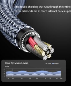 Ruaeoda 3.5mm Aux Audio Cable 30 ft, AUX Cord Braid 3.5mm to 3.5 mm Stereo Audio Cable 1/8 Shielded AUX Headphone Cable Extension Male to Male Outdoor Auxillary Stereo Audio Cable Cord 30 Feet 13 81jqDe AcaL