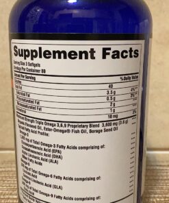 Puritan's Pride Triple Omega 3-6-9 Fish, Flax and Borage, supports healthy joints Yellow 240 Count (Pack of 1) 45 81jqVd4cpqL