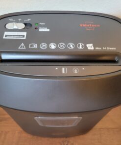 Paper Shredder,VidaTeco 14-Sheet Cross-Cut Shredder with US Patented Cutter,Also Shreds Card/CD,Heavy Duty Paper Shredder for Home Office,Durable&Fast with Jam Proof System,6.6-Gallon Basket (ETL) Cross Cut 14-Sheet 36 81jrK7iOO8L