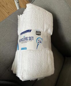 Utopia Towels Cotton Washcloths Set - 100% Ring Spun Cotton, Premium Quality Flannel Face Cloths, Highly Absorbent and Soft Feel Fingertip Towels (24 Pack, White) 24 46 81jrSsknnUL