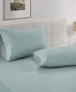 LANE LINEN 100% Organic Cotton Cloud Blue Twin-Sheets Set 3-Piece Pure Long Staple Percale Weave Soft Bedding Sheets for Bed Breathable Fits Mattress Upto 15" Deep 1 Pack 05: Cool Blue 13 81jrhRl4RxL