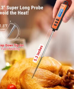 ThermoPro TP01A Digital Meat Thermometer for Cooking Candle Liquid Deep Frying Oil Candy, Kitchen Food Instant Read Thermometer with Super Long Probe, Backlit, Lock Function 1 25 81jsBUcbO6L