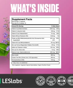 LES Labs Fertility Health – Cycle Regulation, Ovulation & Fertility Support, Hormonal Balance, Ovarian Health – Myo-Inositol, Vitex, Chaste Tree, DIM & Folate – Non-GMO Supplement – 60 Capsules 22 81jtyMbHIL 2