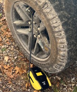 VacLife Portable Air Compressor - Air Pump for Car Tires (up to 50 PSI), 12V DC Tire Pump for Bikes (up to 150 PSI) w/ LED Light, Digital Pressure Gauge, Model: ATJ-1166, Yellow (VL701) Large 53 81ju3eDNgJL